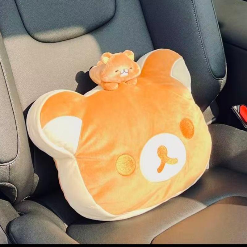 Ultra Soft Bear Face Plush Cute Toy Doll Cushion With Matching Keychain For Bedroom And Office Chair