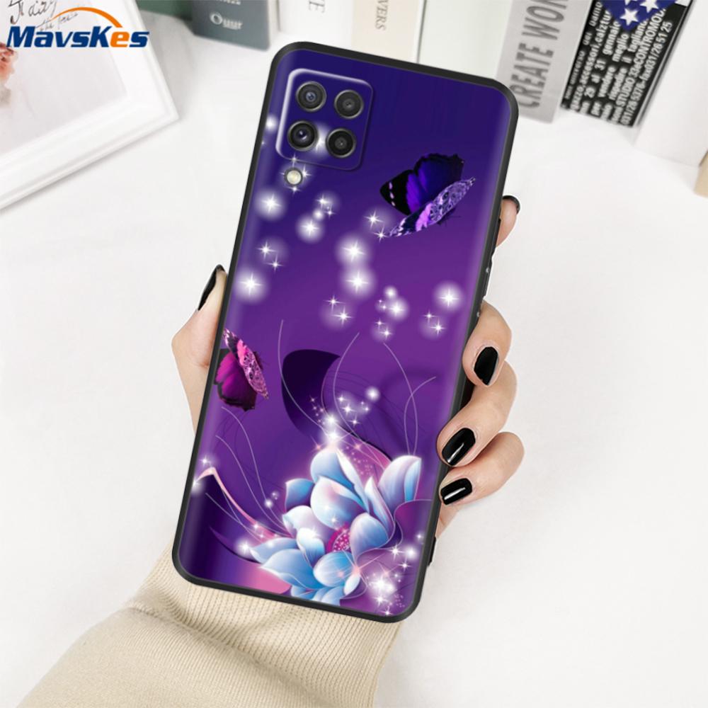 For Samsung Galaxy M22 Case SM-M225FV Black Bumper Soft TPU Cover For Samsung M32 4G M325FV Case Silicone M 22 M 32 Fundas Cute