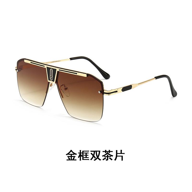 Occhiali da Sole da Uomo Wind Metal Splicing Integrato Cambio Graduale Tendenza Moda Temperamento Scatola Occhiali da Sole