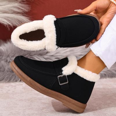 Snow Boots, Warm Flat Lazy Shoes, Casual Cotton Shoes for Women, Versatile Women's Shoes