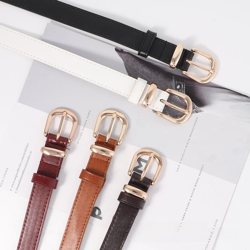Womens Pu Leather Belt With Metal Pin Closure For Trendy And Versatile Looks