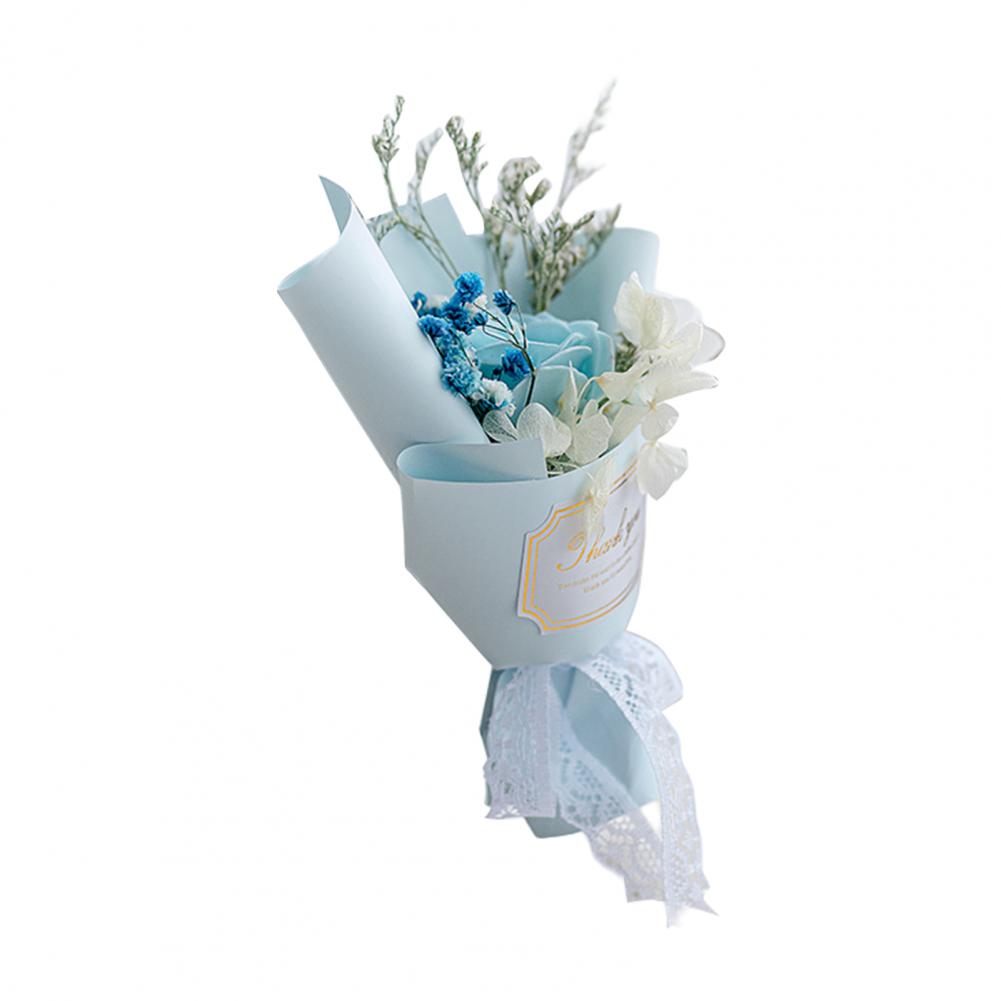 1Pc Lovely Small Soap Rose Flowers Mini Artificial Flowers Bouquet Simulated Flower Soap Wedding Decoration Valentine's Day Gift
