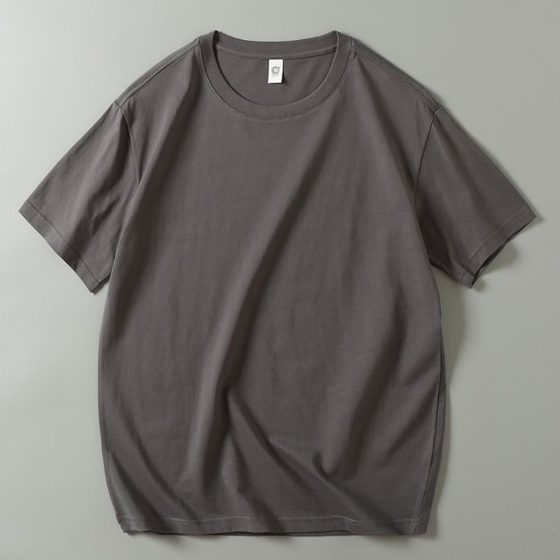 Xinjiang Combed 100% Long-Staple Pure Cotton Short-Sleeved T-Shirt for Men and Women, Loose Casual Summer Solid Color Half-Sleeved T-Shirt