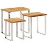 VidaXL Tables Gigognes 3 pcs avec Bord Vivant, Bout de Canapé avec Pied, Table d'Appoint, Meuble de Salon Salle de Séjour, 372761