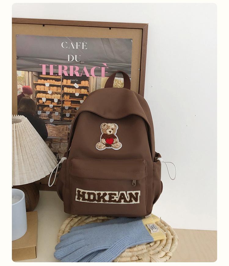 

Школьный рюкзак корейская версия дорожный рюкзак с мишкой американский новый повседневный рюкзак большой вместимости универсальный милый модный студенческий школьный рюкзак