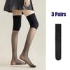 3Pair Summer Thin Anti-Snag Long Socks Women Over Knee Air Conditioning Cold Resistant Leg Skin Friendly Stockings