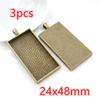 3-10pcs 18x25mm 19x38mm 25x50mm Inner Size Rectangle Pendant Cabochons Blank Base Setting Tray DIY Jewelry Making Accessories