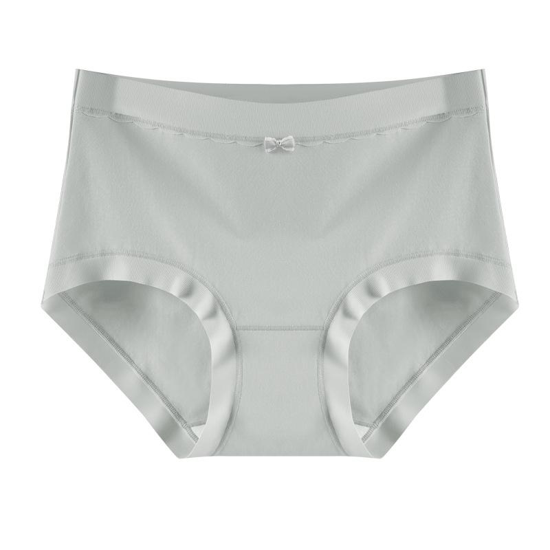 Women's Mid-Waist Breathable Cotton Underwear with Mulberry Silk Crotch and Antibacterial Seamless Design