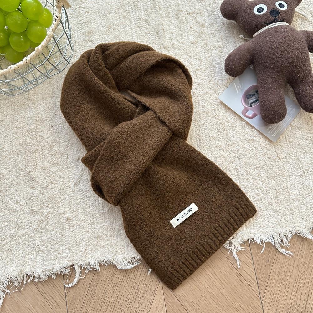 New Year's red soft waxy versatile knitted scarf women's autumn and winter atmosphere white student wool scarf