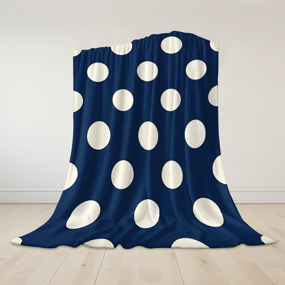 Dunkelblaue Pünktchen Flanelldecke Warm Weich Halloween Weihnachten Sofa Warm Gemütlich Dekorative Deko Geschenk Für Alle Jahreszeiten