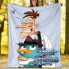 Personalisierbare Phineas und Ferb Decke – Personalisierbarer Name, Ganzjahres-Kuscheldecke, Maschinenwaschbar, Personalisierte Decke