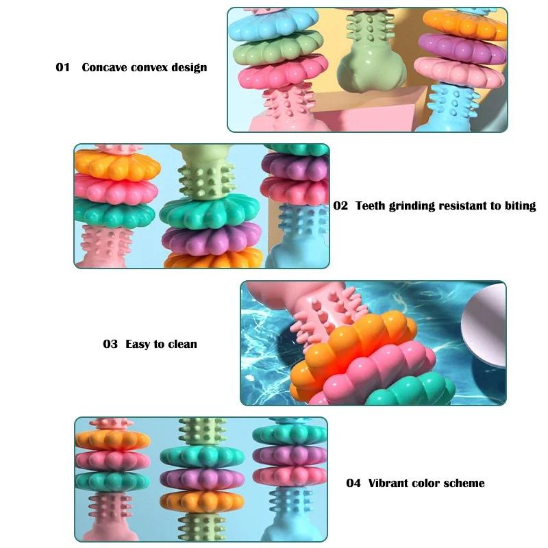 Durable Dog Chew Toys for Aggressive Chewers Bone Shape TPR Material Teething Puppy Toys for Teeth Cleaning Anxiety Relief