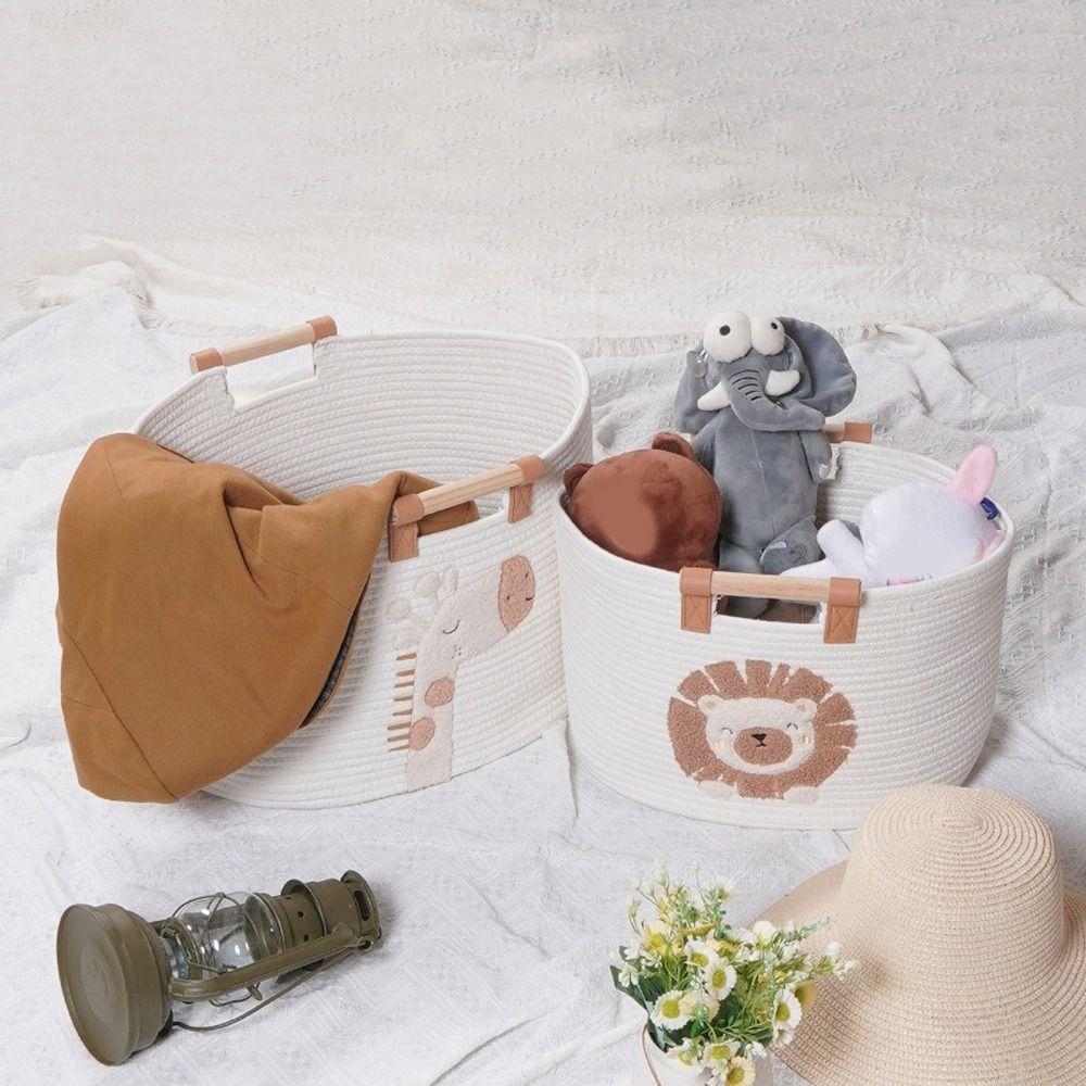 Portable Cotton Rope Storage Basket Cute Clutter Tidy Bin Toy Snack Organizer  Nursery
