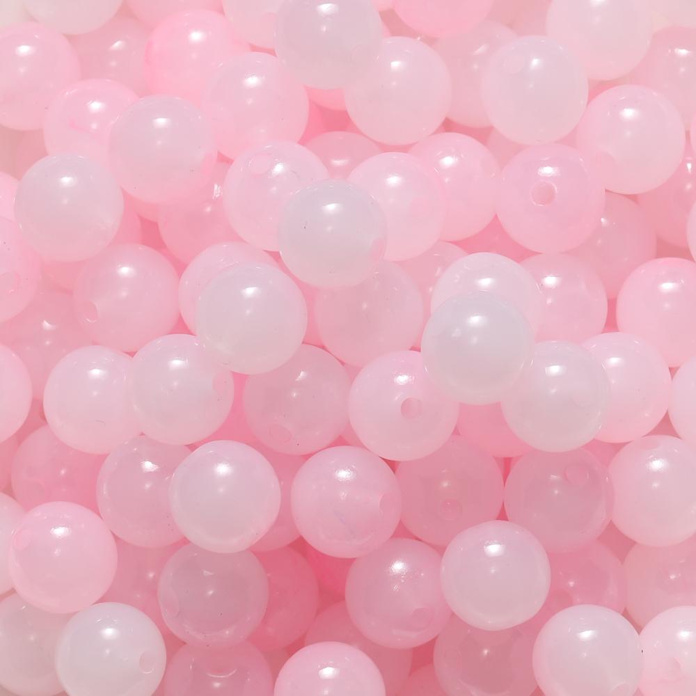 50Pcs 8/10mm Colorful Jelly Result Round Acrylic Beads Loose Spacer Beads for DIY Bracelet Necklace Jewelry Making Accessories