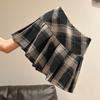 Women's Retro Plaid Pleated Skirt - College Style Mini for Autumn/Winter