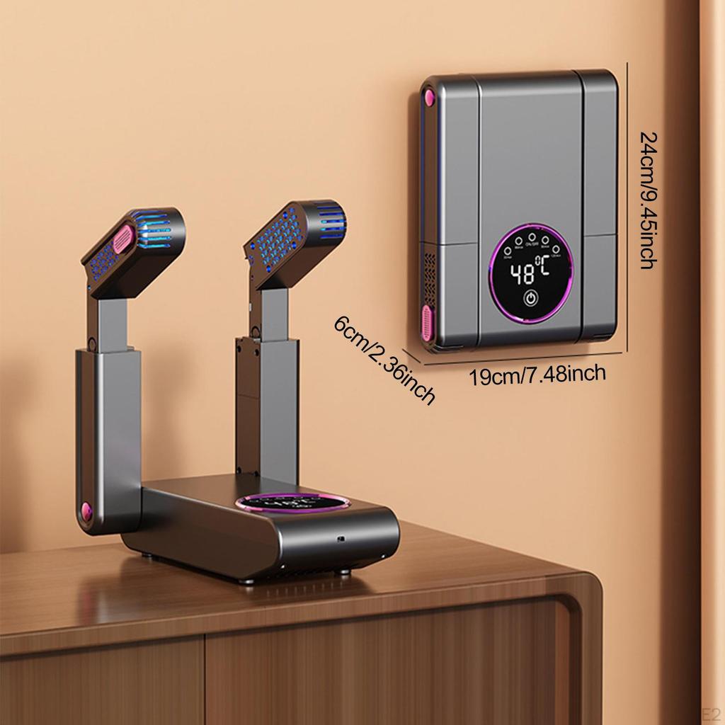 Shoe Dryer Black Multifunctional Four Timer Setting Folding Boot Warmer Machine for Hats Socks