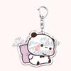 Cute Bubu Love Dudu Yier Keychains Couple Bear Panda Keyrings for Accessories Bag Pendant Key Chain Jewelry Fans Lovers Gifts