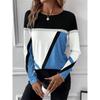 New Women's Autumn Long-Sleeve T-Shirt Stylish Color-Block Print Crew Neck Casual Yet Comfortable Style Perfect for Commuting