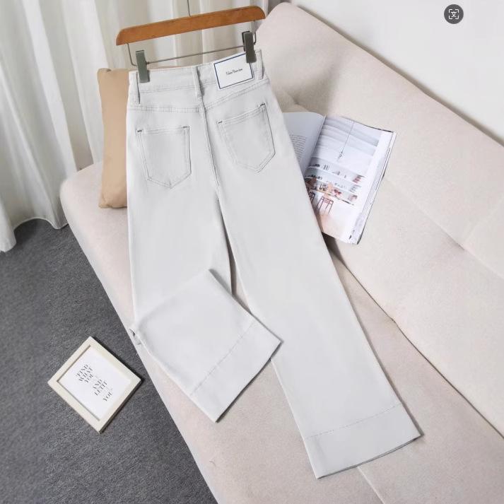 

Spring/Summer Elastic High Waist Wide Leg Flare Jeans - Women s Casual Fashion XS 80-90 kg