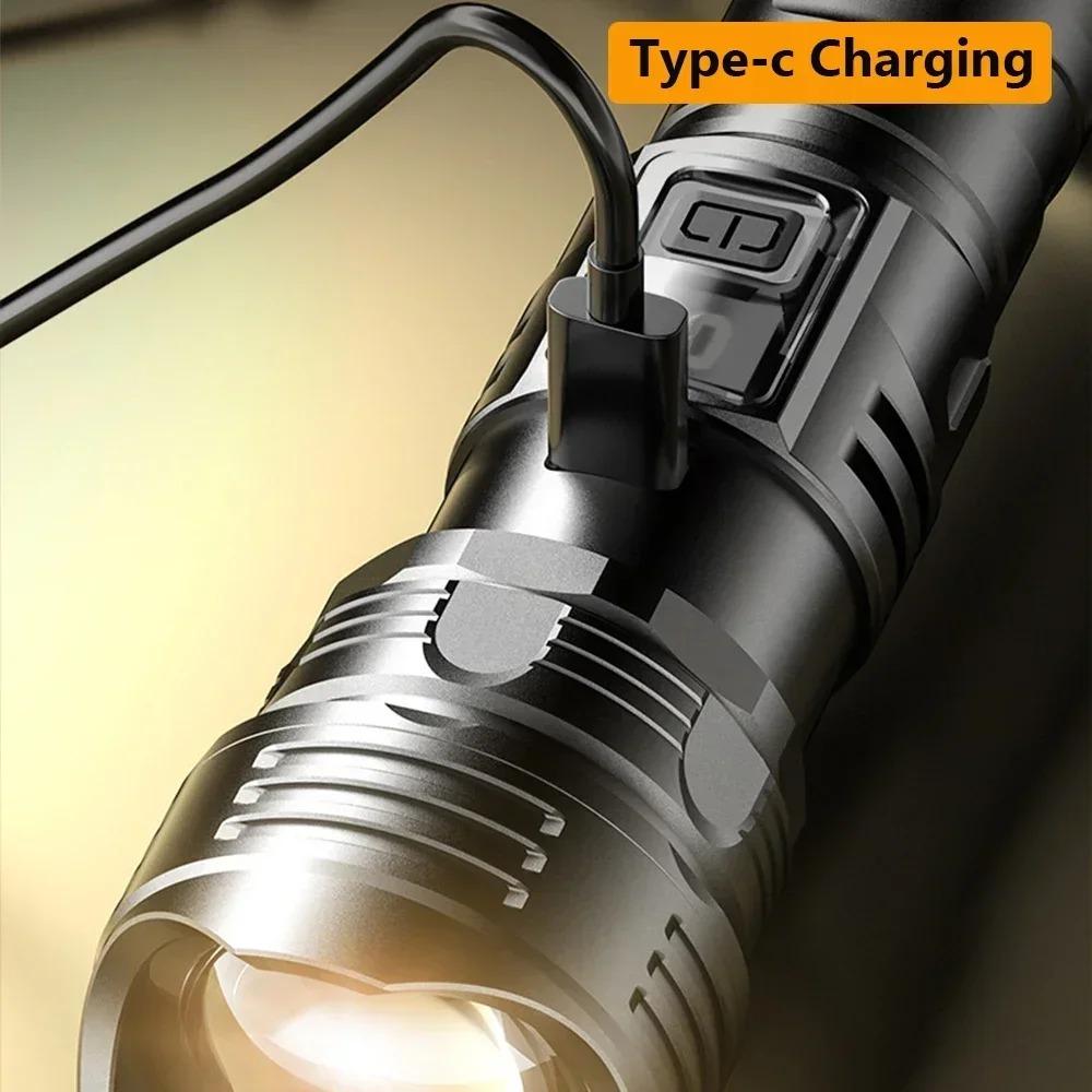 99000 Lumens Super Bright Long Range LED Flashlight Outdoor Waterproof Flashlight Camping Lantern Torch With OLED Display