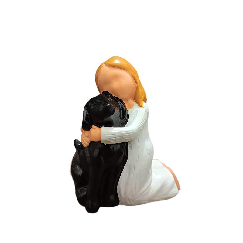 Luxury Resin Desk Ornament: Girl with Dog