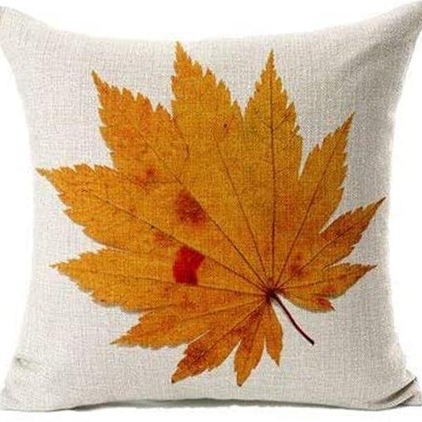 Autumn Thanksgiving Column Pillowcase Maple Leaf Print Home Living Room Sofa Pillowcase