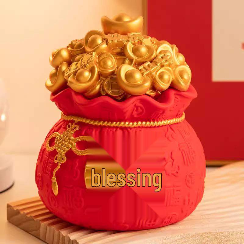 Lucky Bag Piggy Bank 2025: Large Capacity Savings Ornament for Boys and Girls