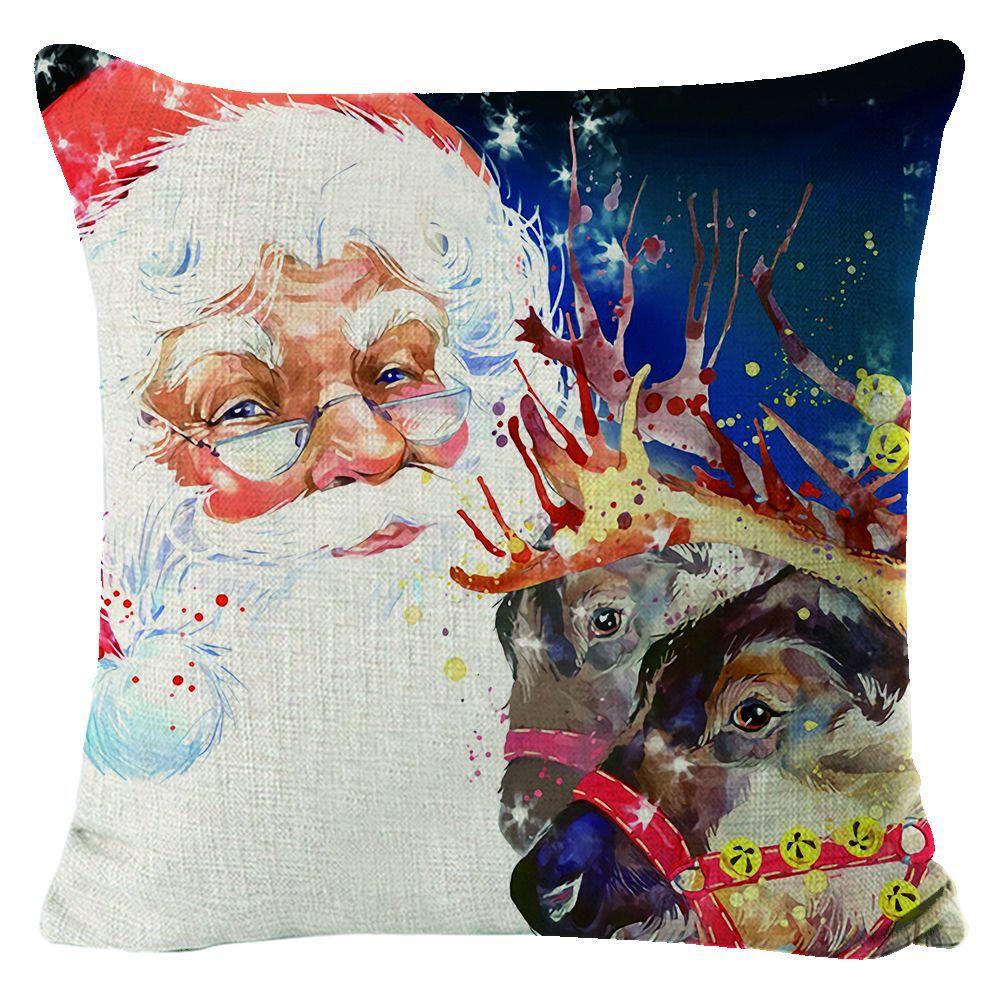 New Christmas Pillow Cover Snowman Print Pillow Cover Living Room Sofa Decorative Pillow