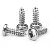 Iron-Plated Nickel Phillips Round Head Self-Tapping Screw, Pointed Tail, Large Pan Head, Sizes M2/M3/M4