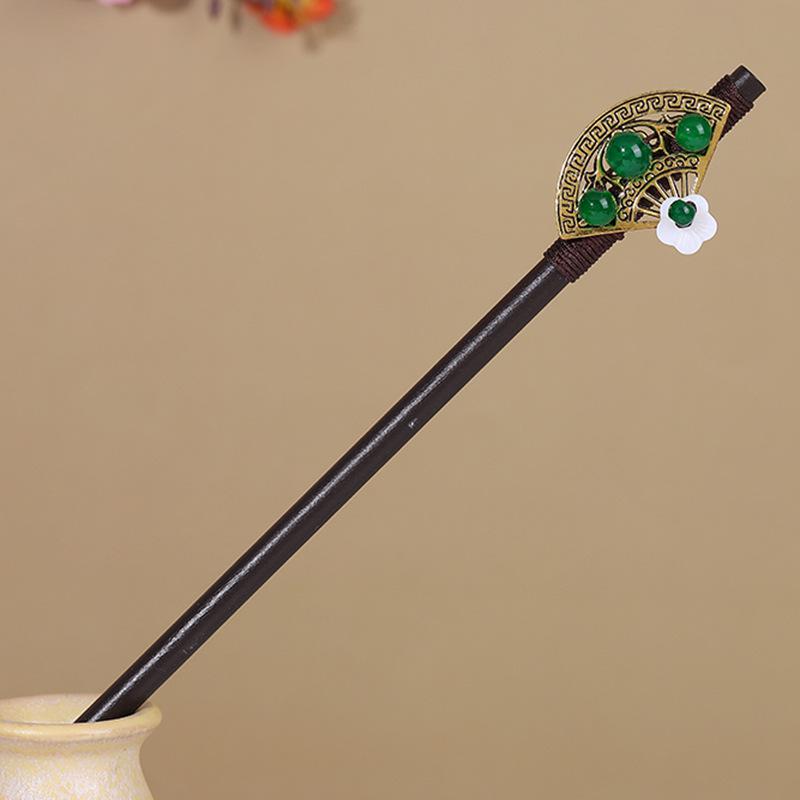 Vintage Tassel Wooden Hairpin for Women - Imitation Ebony Hanfu Accessory, Ancient Style Costume Hairpin
