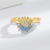 Sparkling Sun and Moon Adjustable Couple Rings CZ Open Promise Ring 2024 New Style Stackable Engagement Jewelry Day Gift