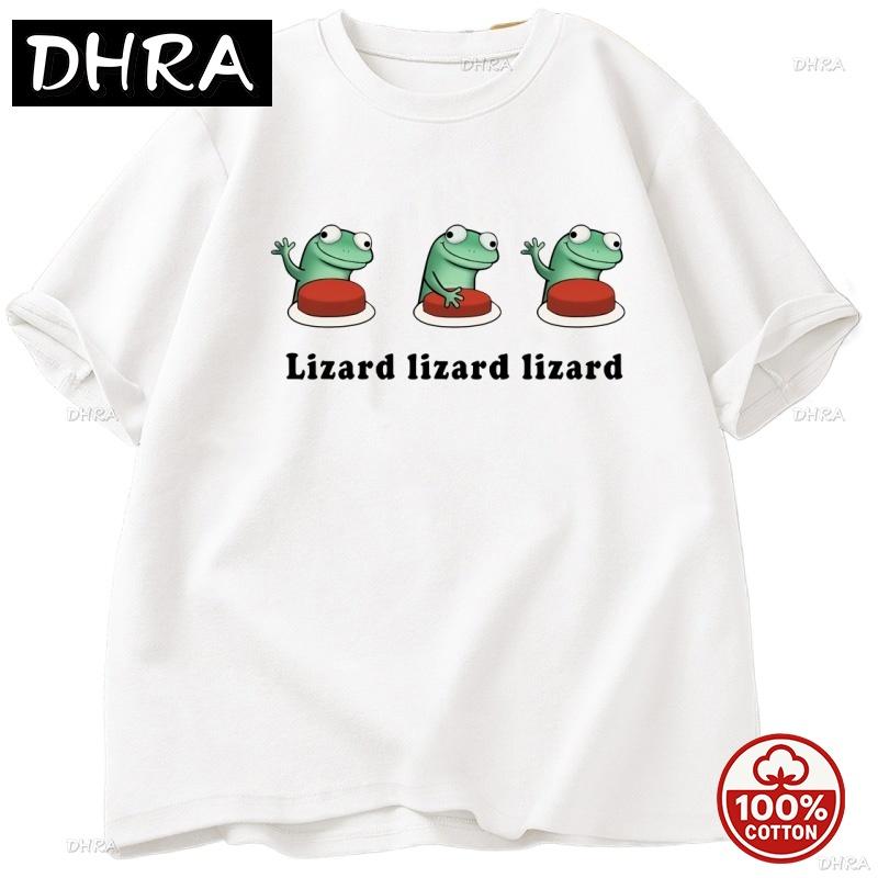 Lizard Meme Tshirt Unisex Unisex Funny Cotton Short Sleeve Tshirt Casual Summer Roundneck High Quality Loose Soft Tshirt Streetwear
