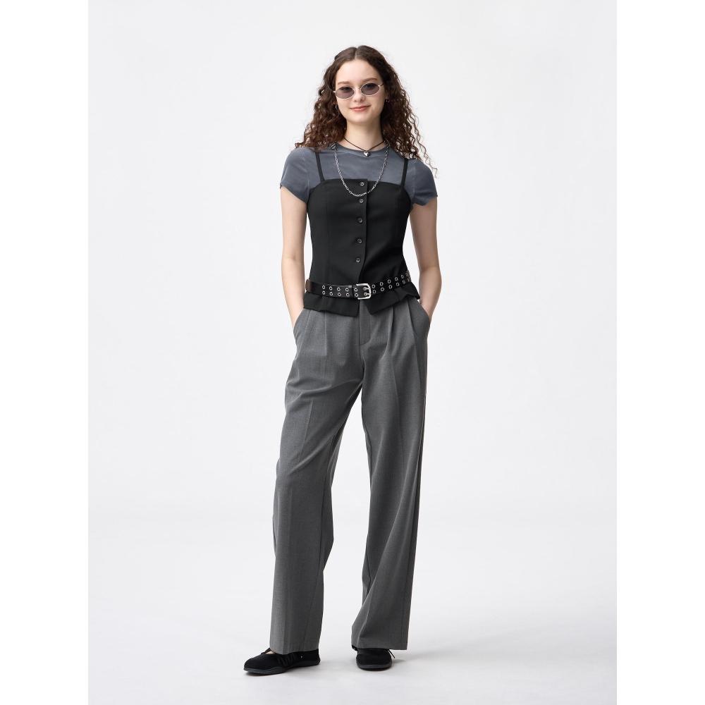 

Gu Брюки широкие со складками + EC Длина 80,0 см 36 BROWN/L