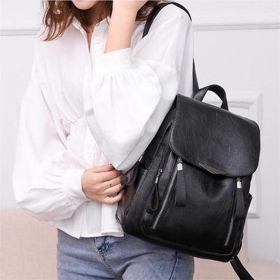 Shoulder Bag Ladies New Korean Hundred Small Backpack Bag Soft Leather Leisure Fashion Travel Large Capacity School Bag