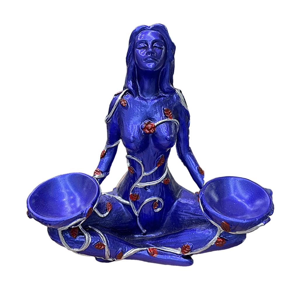 Goddess Statue Resin Mother Earth Goddess Sculpture Mother Earth Figurines Crystal Ball Base Hand-Carved Home Art Decoration