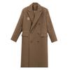 Hepburn Woolen Coat for Women Loose New K-style New Arrival Mid Length Long Length Thickened Black Winter Above the Knee Woolen Outwear
