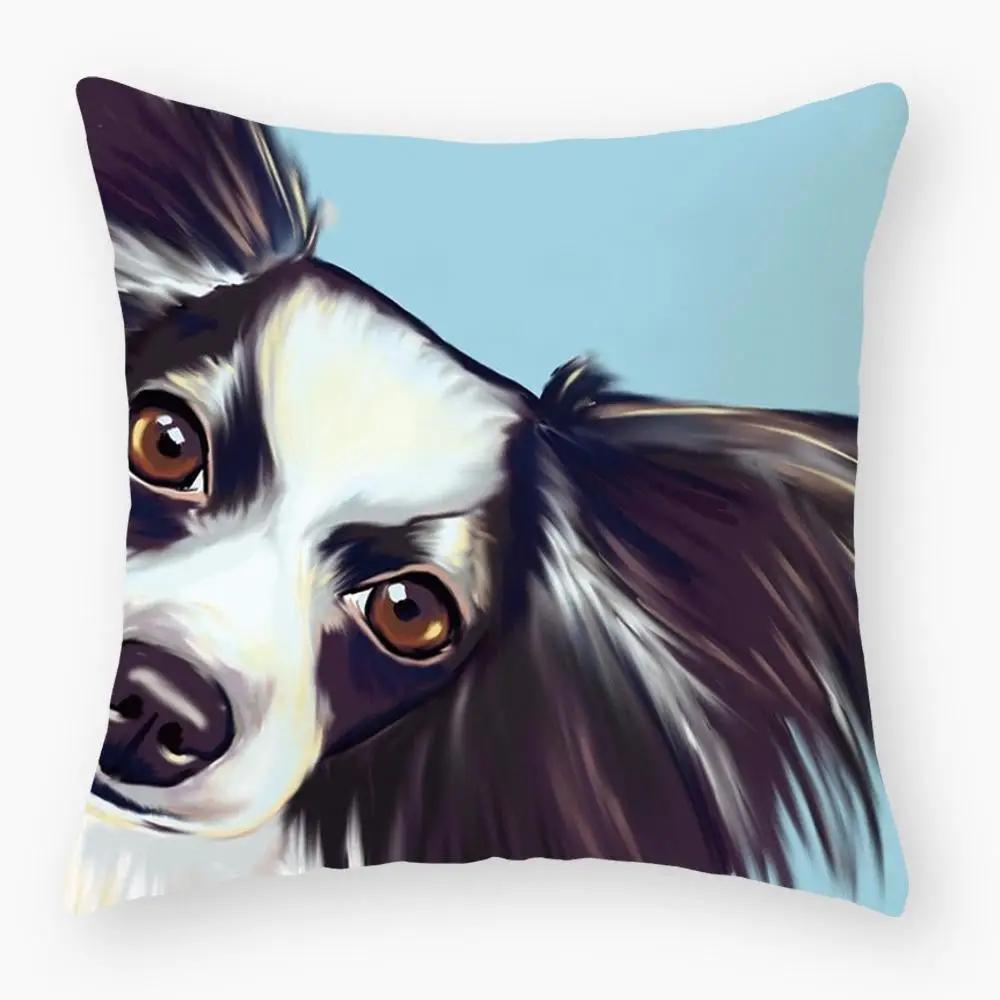 Sofa Pillowcase Bedroom Decoration Cushion Cover Cute Dog Yorkie Pug Pillow Car