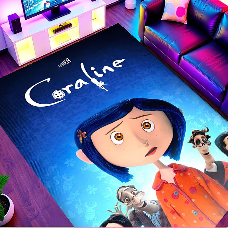Coraline Print Rug, Washable Floor Carpet, For Entryway Dorm Laundry Room Office Study, Home Decor Birthday Christmas Gift