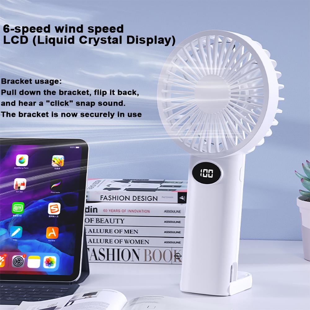 Xiaomi Portable Handheld Small Fan LCD Display with 6-Speed Wind Power Handheld/Vertical Multi-Purpose Small Fan
