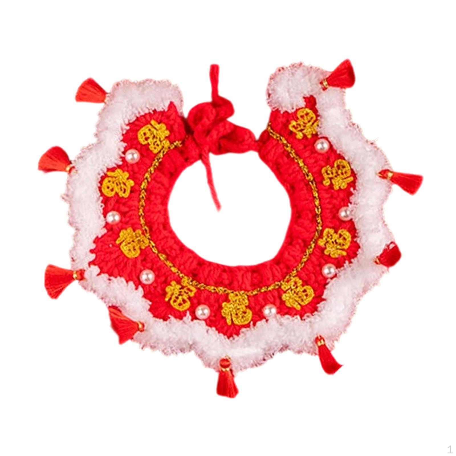 Knitted Year Handwoven Crochet Bib Handmade Neck Warmer Photo Props Kitten Necklace Scarf for M