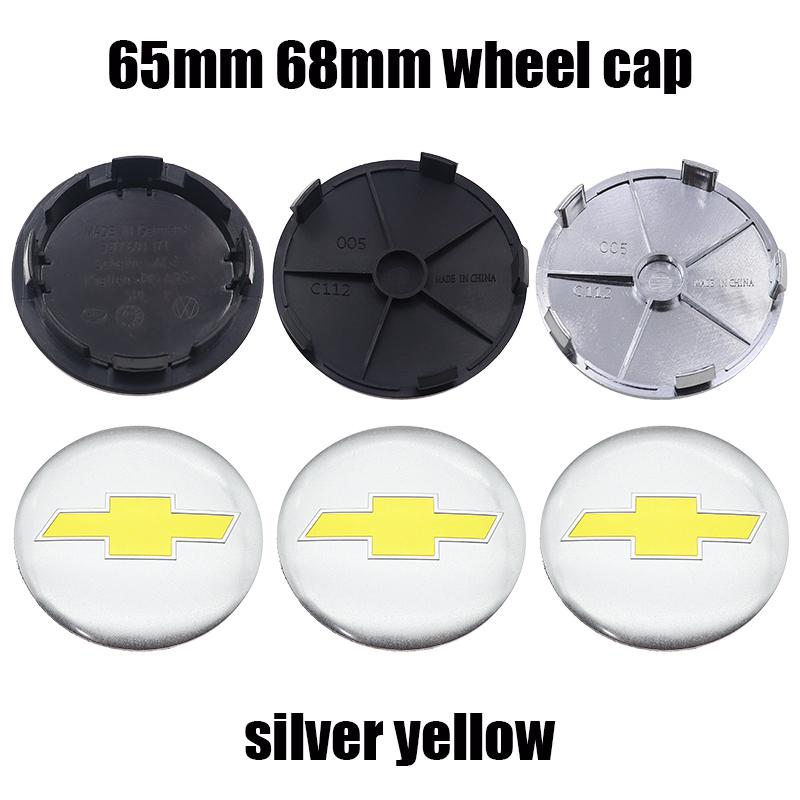 

4pcs 65mm 68mm Chevrolet logo car emblem Wheel Center Hub Cap auto Rim refit dust-proof badge covers sticker styling accessories 68mm black cap серебряный