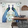 2Pcs Elegant Peacock Curtains Blue White Floral Pattern Living Room Bedroom Dining Room Sunshade Vintage Art Style Decor Curtain