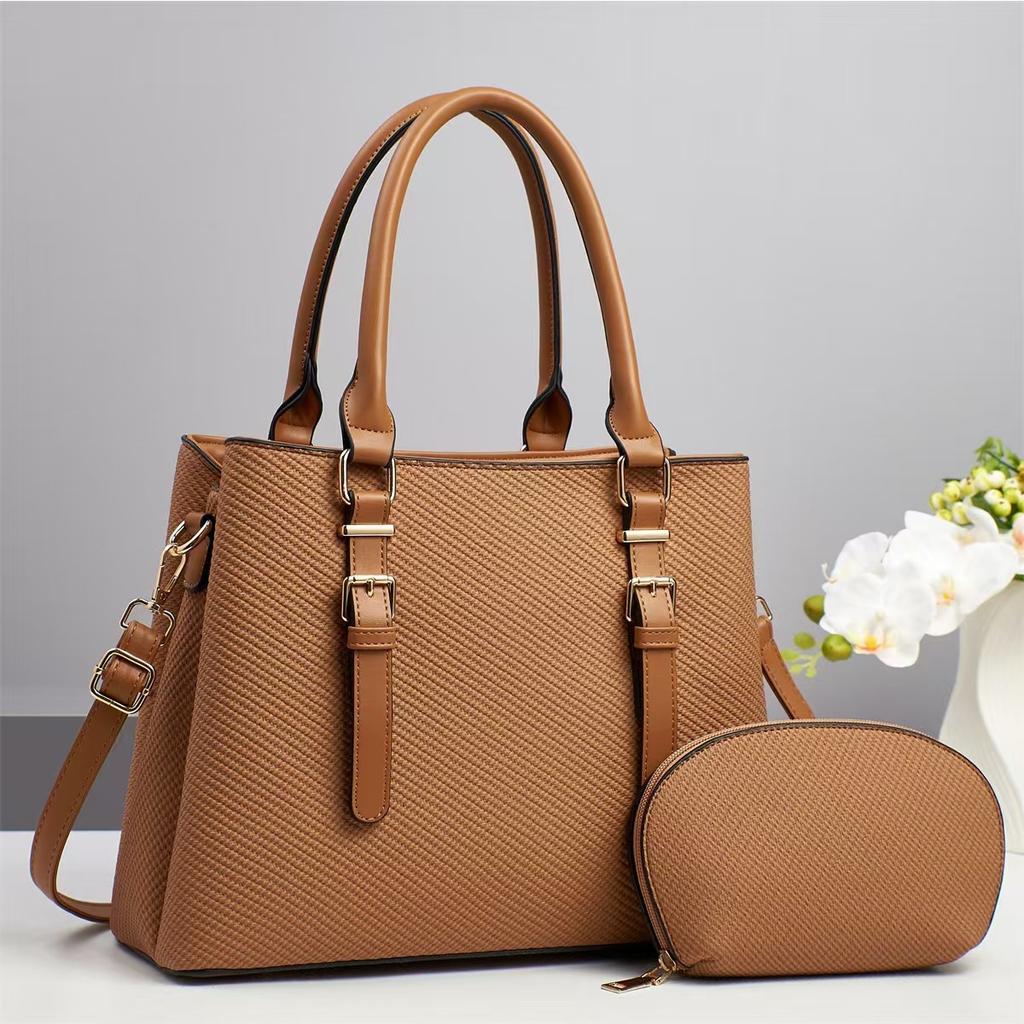 New High Appearance Level Handbag Multi-layer Large Capacity Handbag Canvas Texture Fashion Shoulder Bag Crossbody Bag