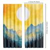 2pcs Abstract Nature Curtains, Mountain and Sun Vintage Design for Bedroom and Living Room