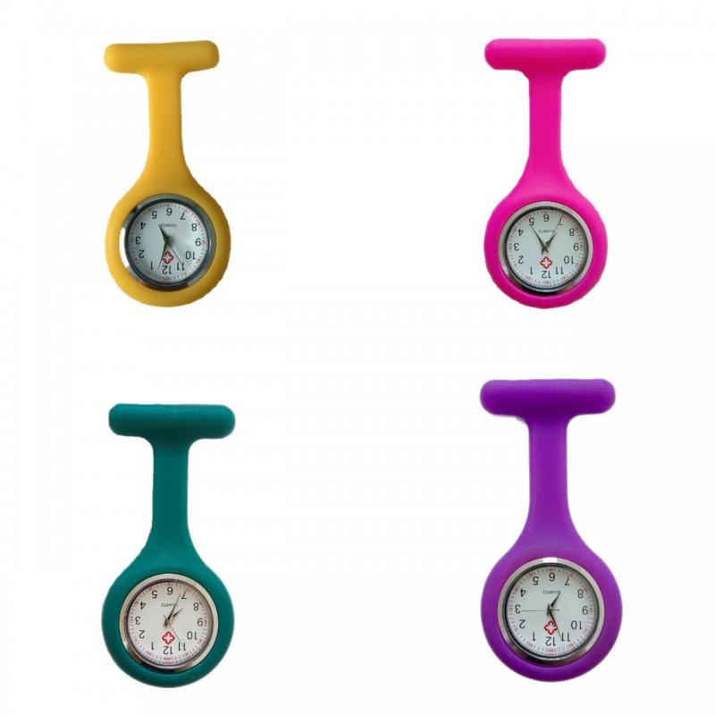 Nurse Silicone Lapel Watch Pin-on Students Quartz Gift Round Dial