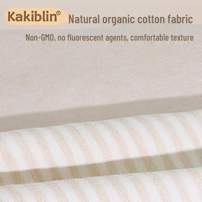 Kakiblin Organic Cotton & Beech Wood Baby Teething Ring Rattle