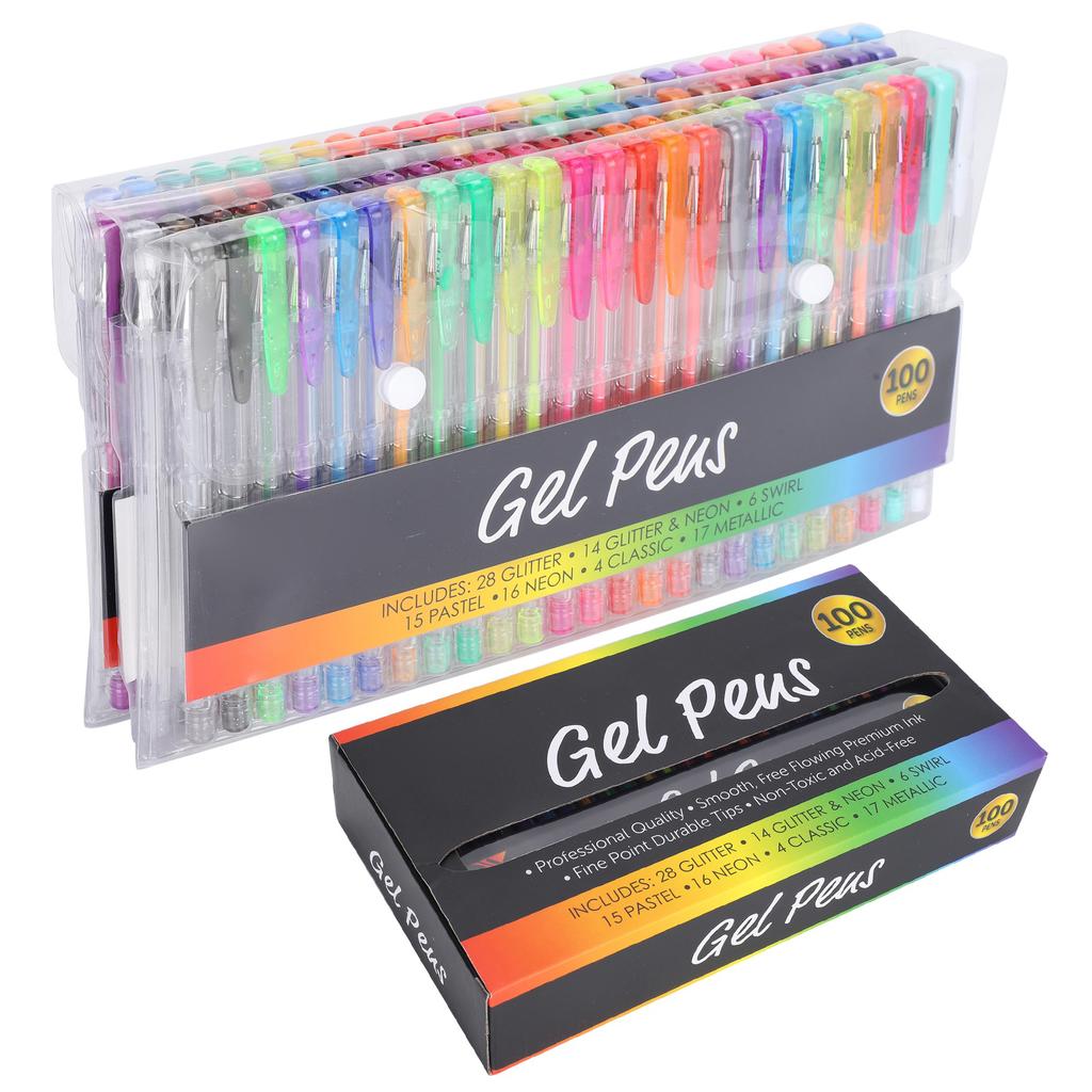 100 Colors Oily Gel Pens Set Highlight Water Color Pen for Writing Sketching Drawing Doodling Kid Gift