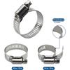 25 Pack Stainless Steel Hose Clamps, 1/4 Inch To 1/2 Inch Worm Gear Metal Hose Clamps for Pipe, Dryer Repair, Tubing and Fuel Line