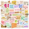 50 Hand-Torn Inspirational Text-On-Video Special-Shaped Stickers Diy Handbook Luggage Notebook Decorative Stickers