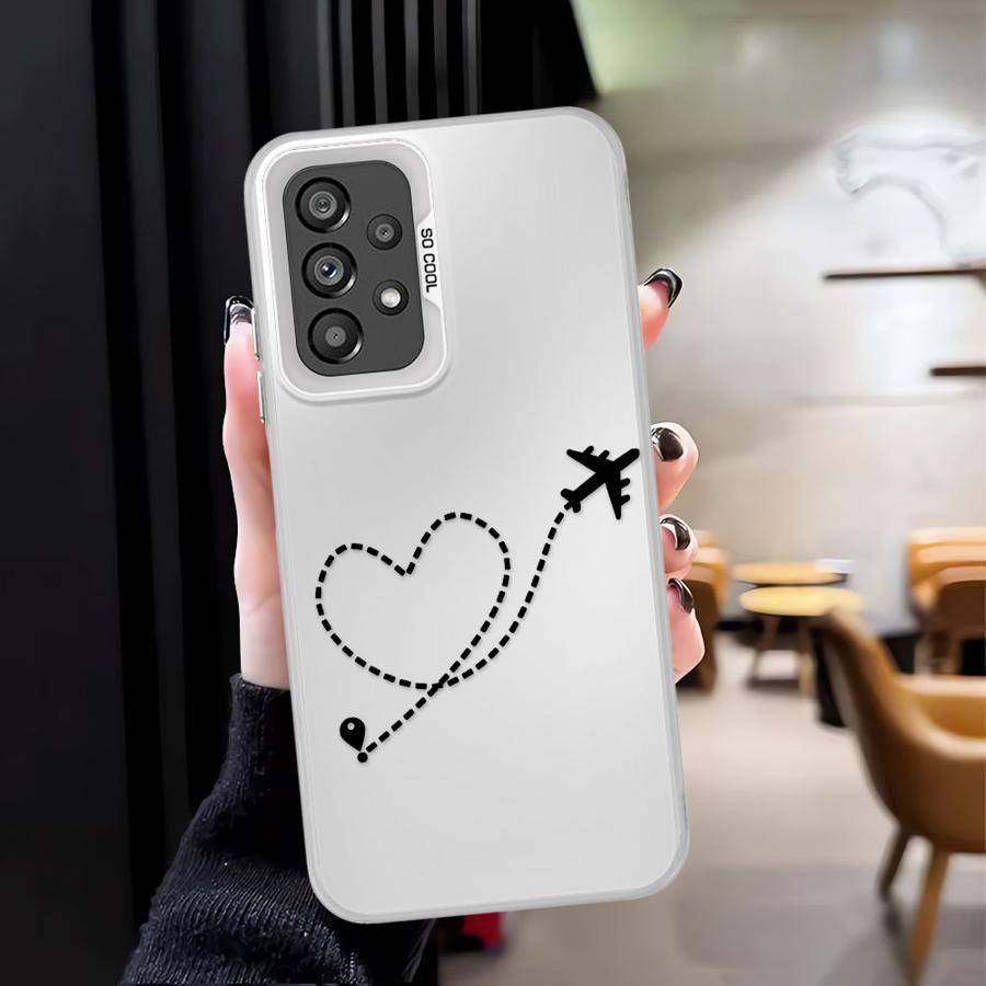 Case for Samsung Galaxy A54 A23 A71 A17 A52 A32 A36 A16 A34 A12 A13 A72 A14 A56 A25 A73 Phone Cover Line Airplane Topographic